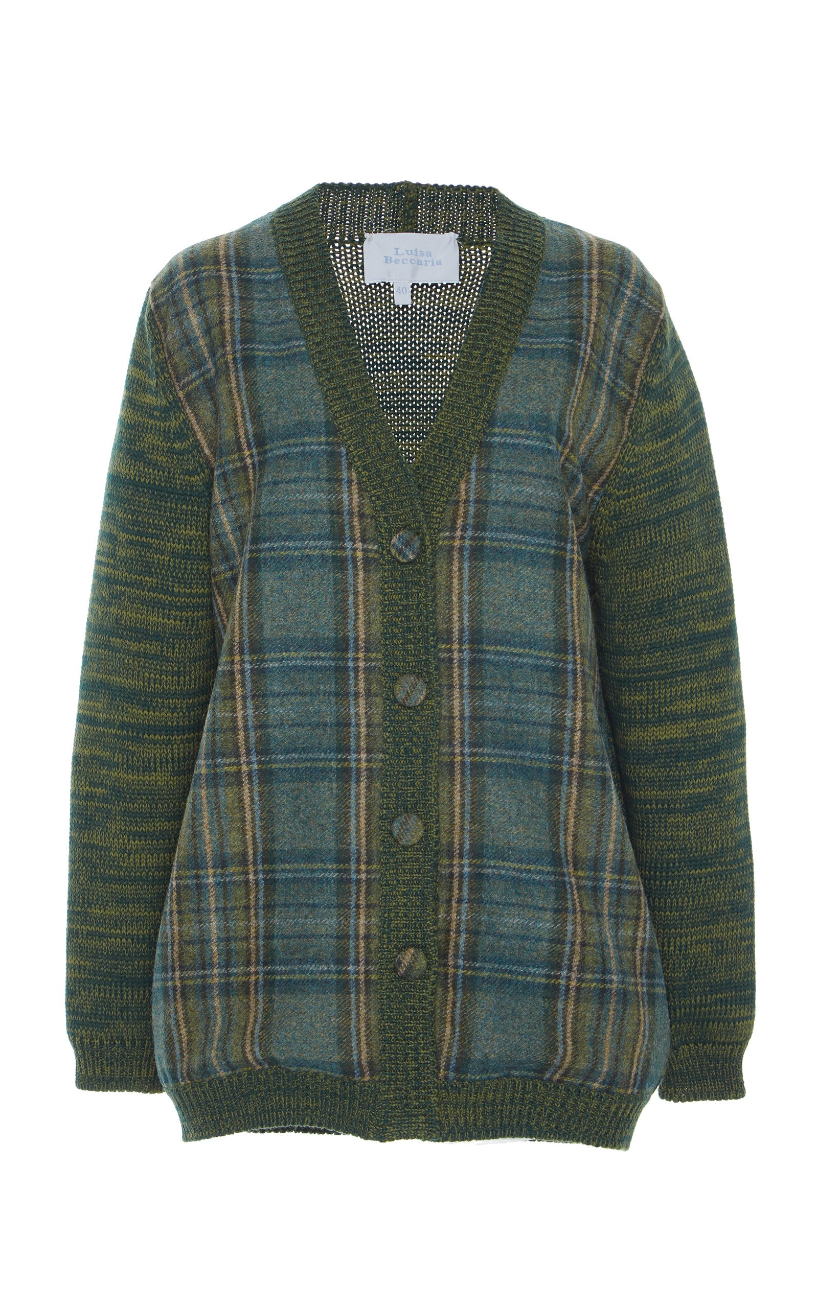 Cardigan in Heather con Pannelli a Quadri