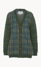 Cardigan in Heather con Pannelli a Quadri