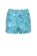 Pantaloncini in lino con stampa rose