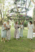 Abito in chiffon di seta stampato floreale