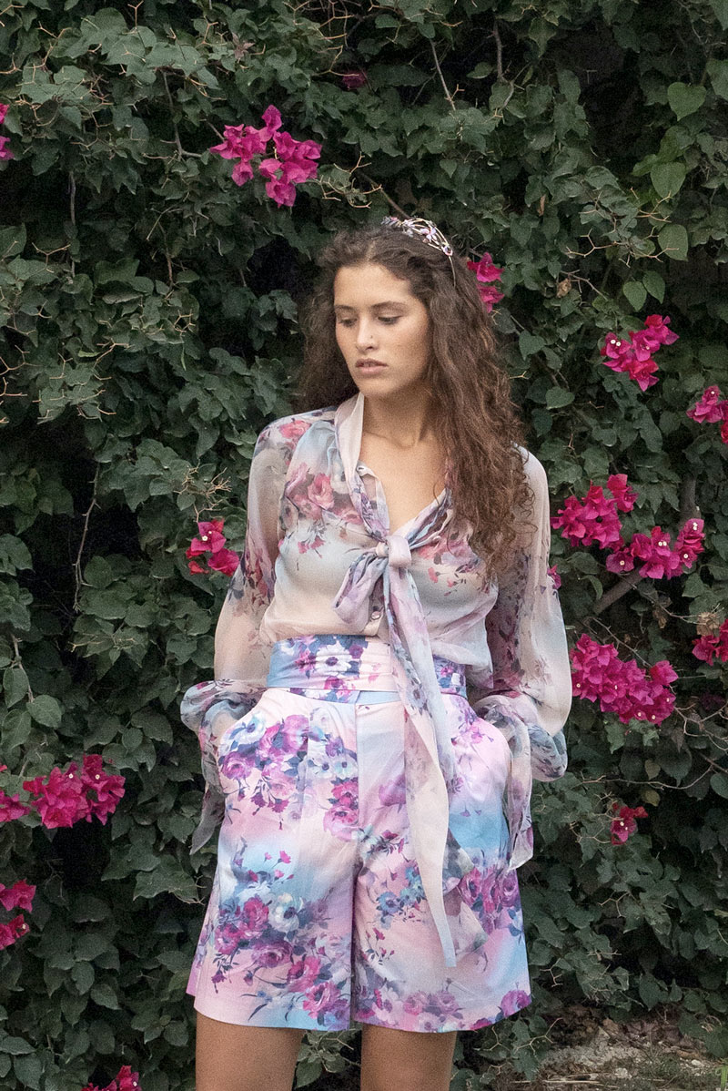 Blusa in chiffon stampata