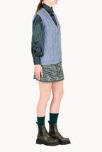 Wool twisted Vest Blue