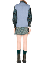 Gilet in lana intrecciata blu