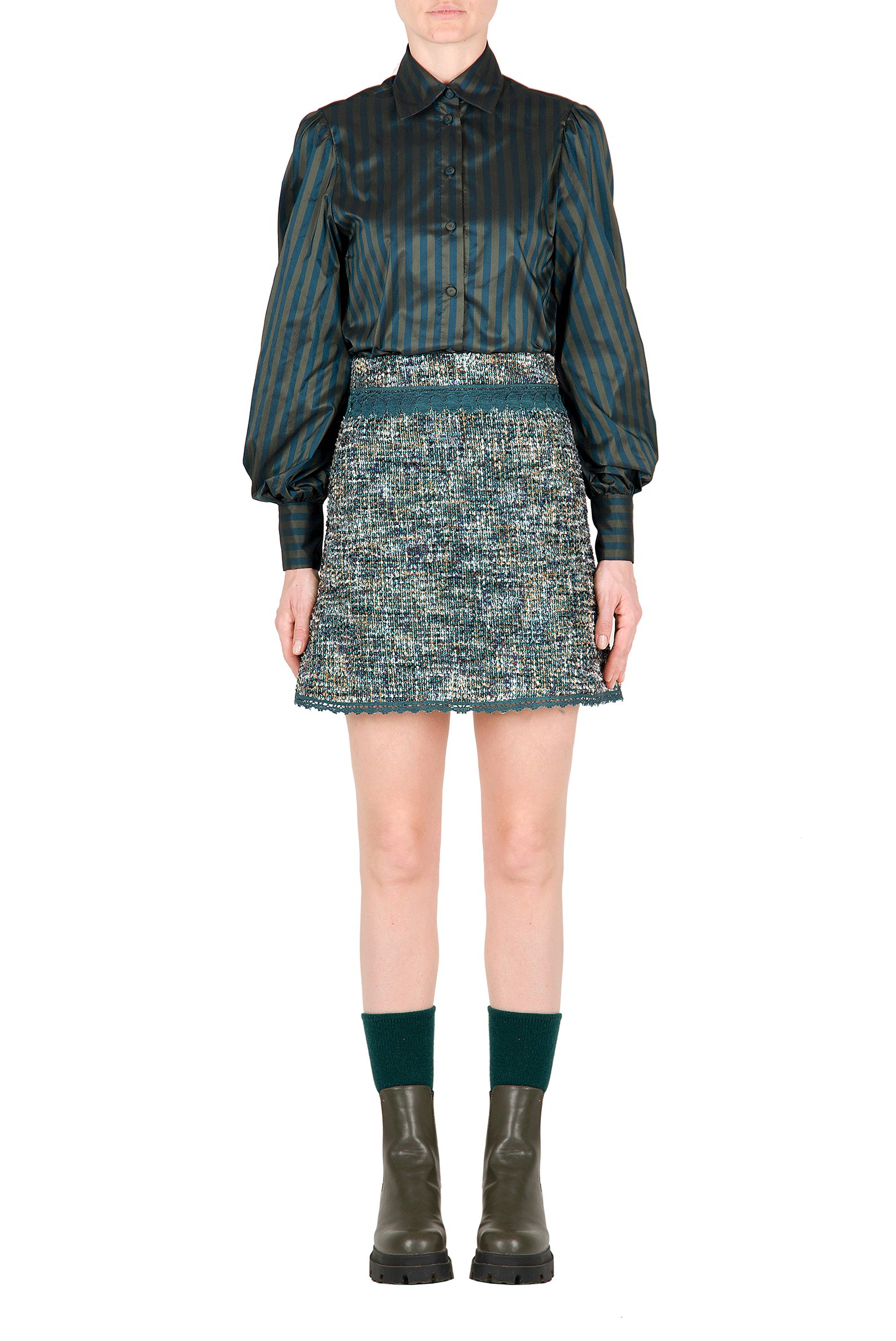 Blusa a righe in taffetà