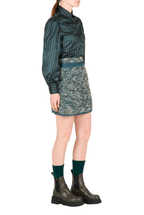 Minigonna in tweed con pizzo