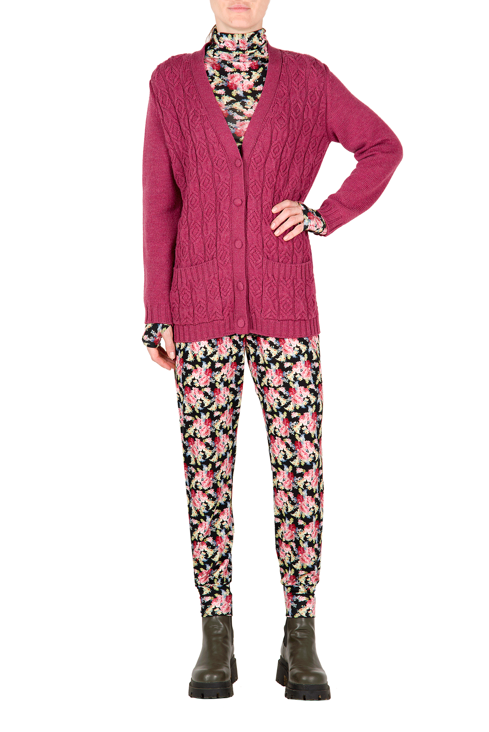 Cardigan in lana intrecciata