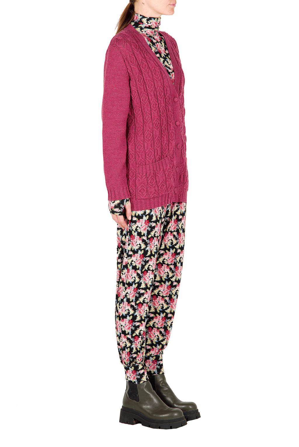 Cardigan in lana intrecciata