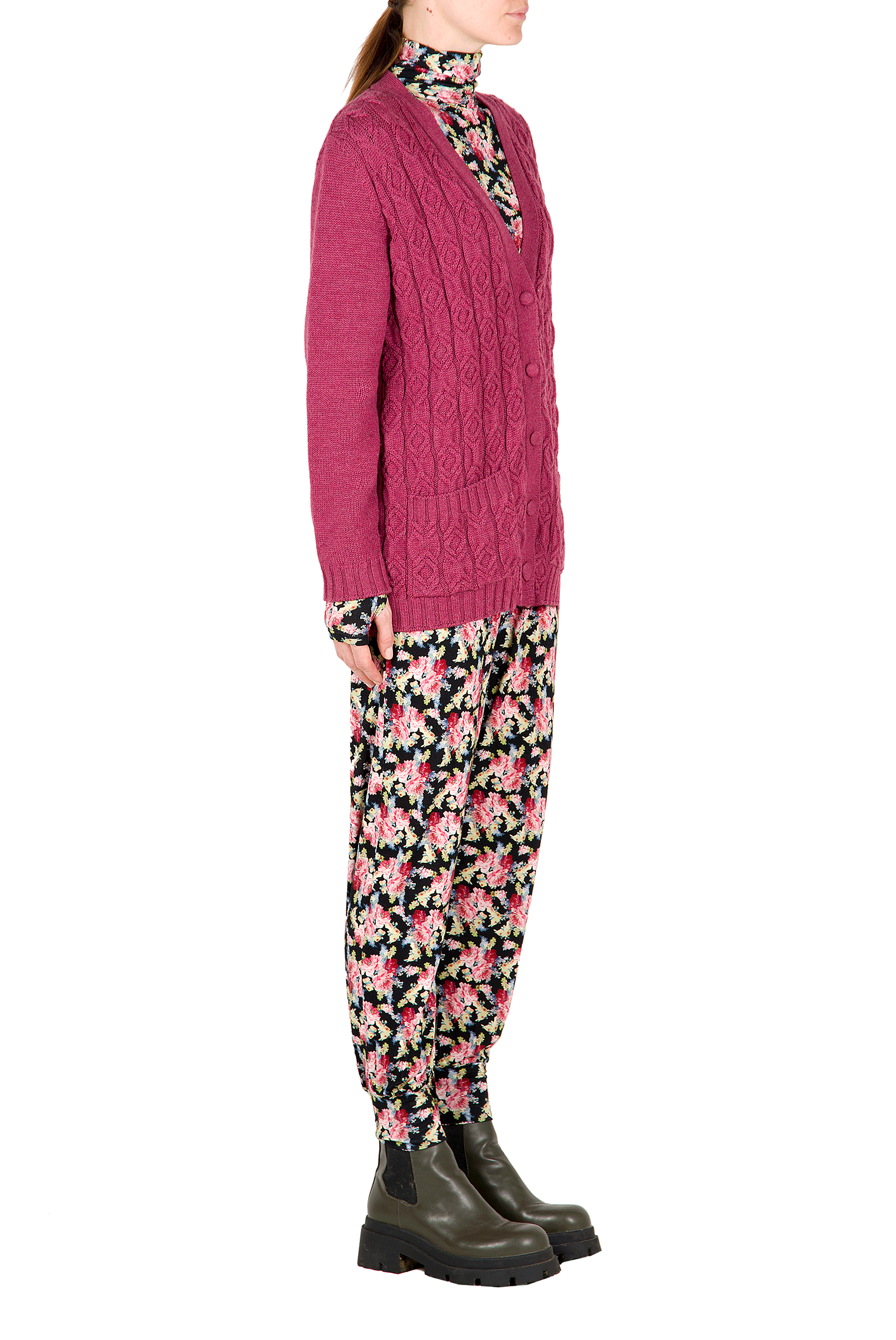 Cardigan in lana intrecciata