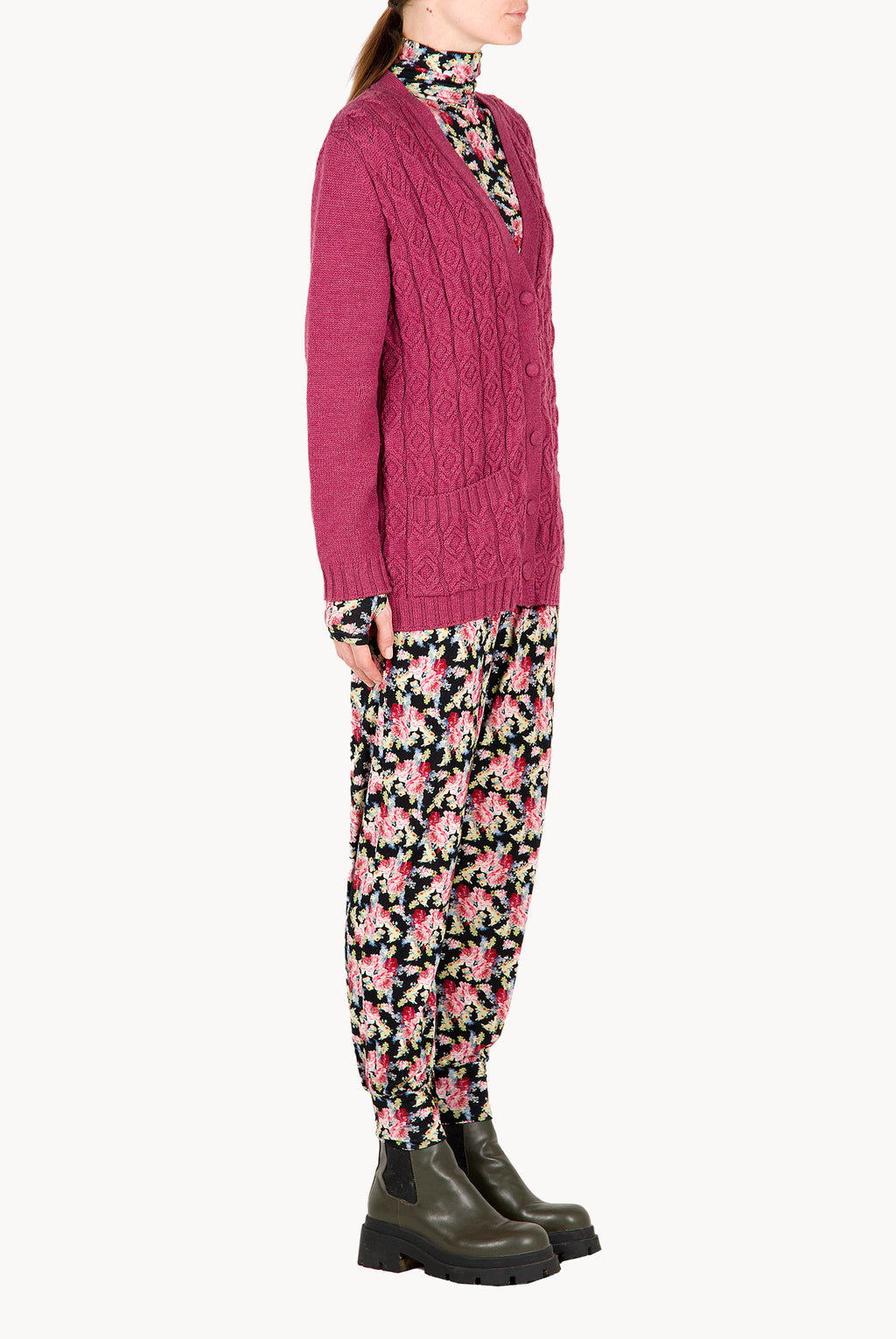 Cardigan in lana intrecciata
