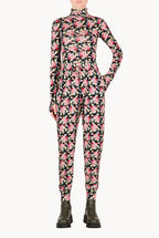 Leggings neri floreali