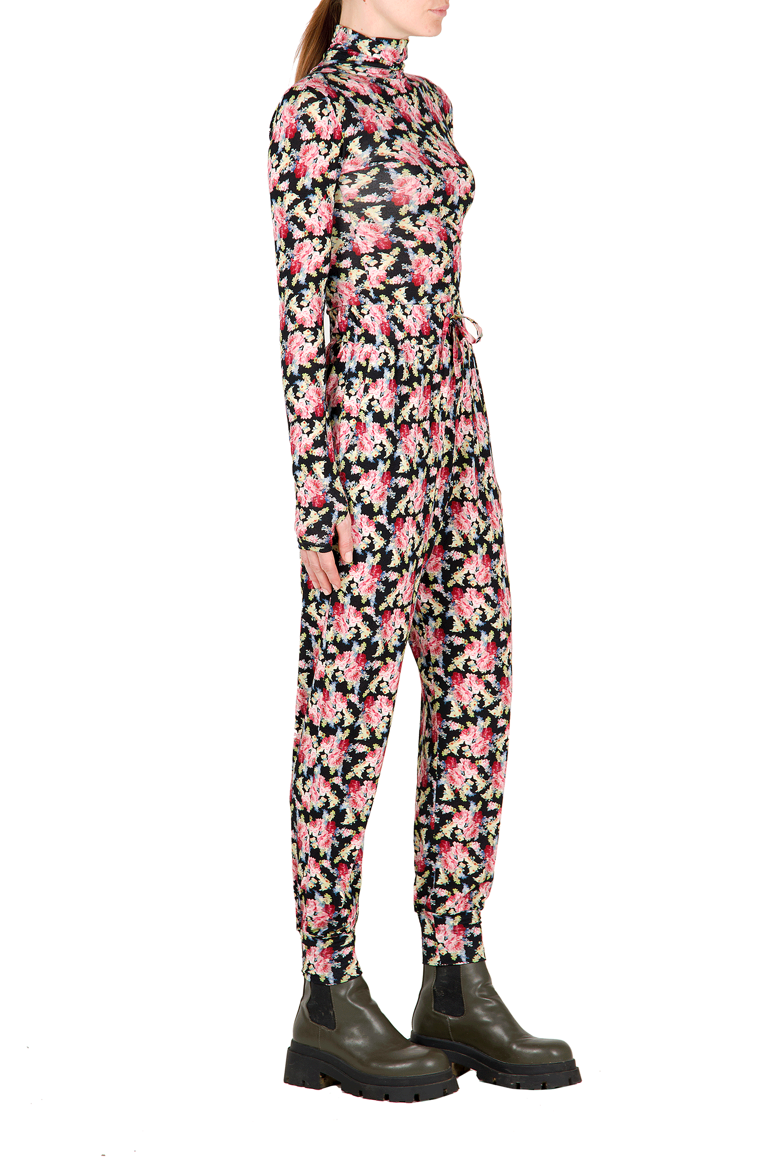 Leggings neri floreali