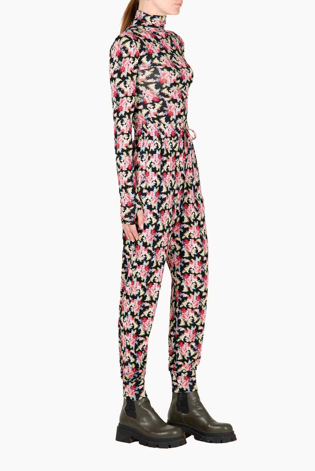 Leggings neri floreali