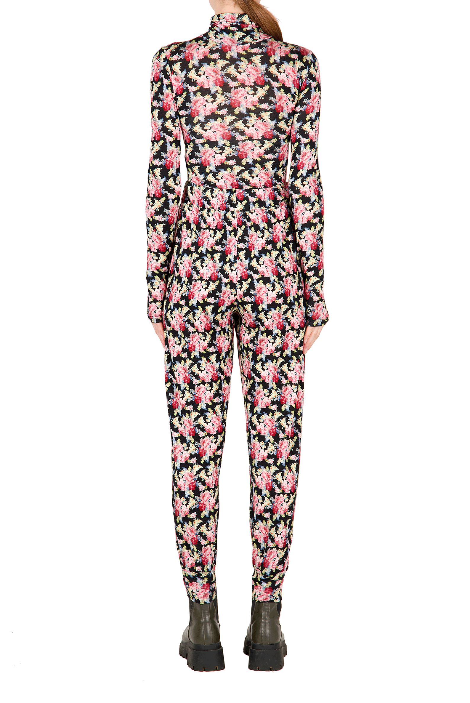 Leggings neri floreali