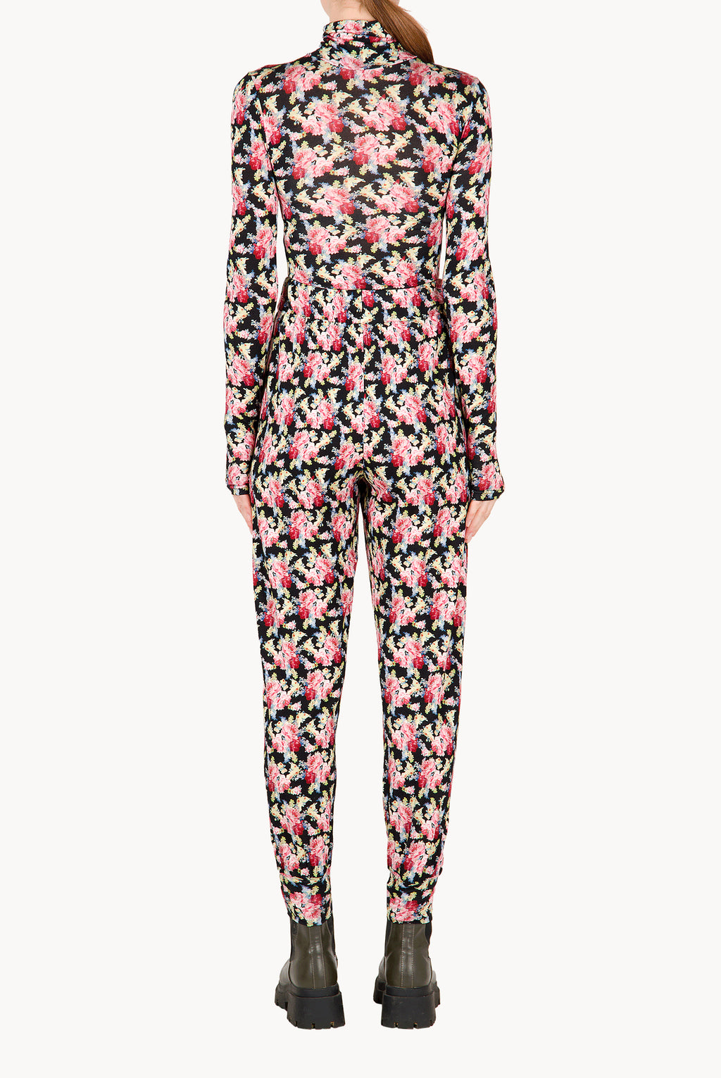 Leggings neri floreali
