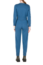 Maglione girocollo in lana con trecce