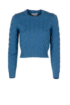Maglione girocollo in lana con trecce
