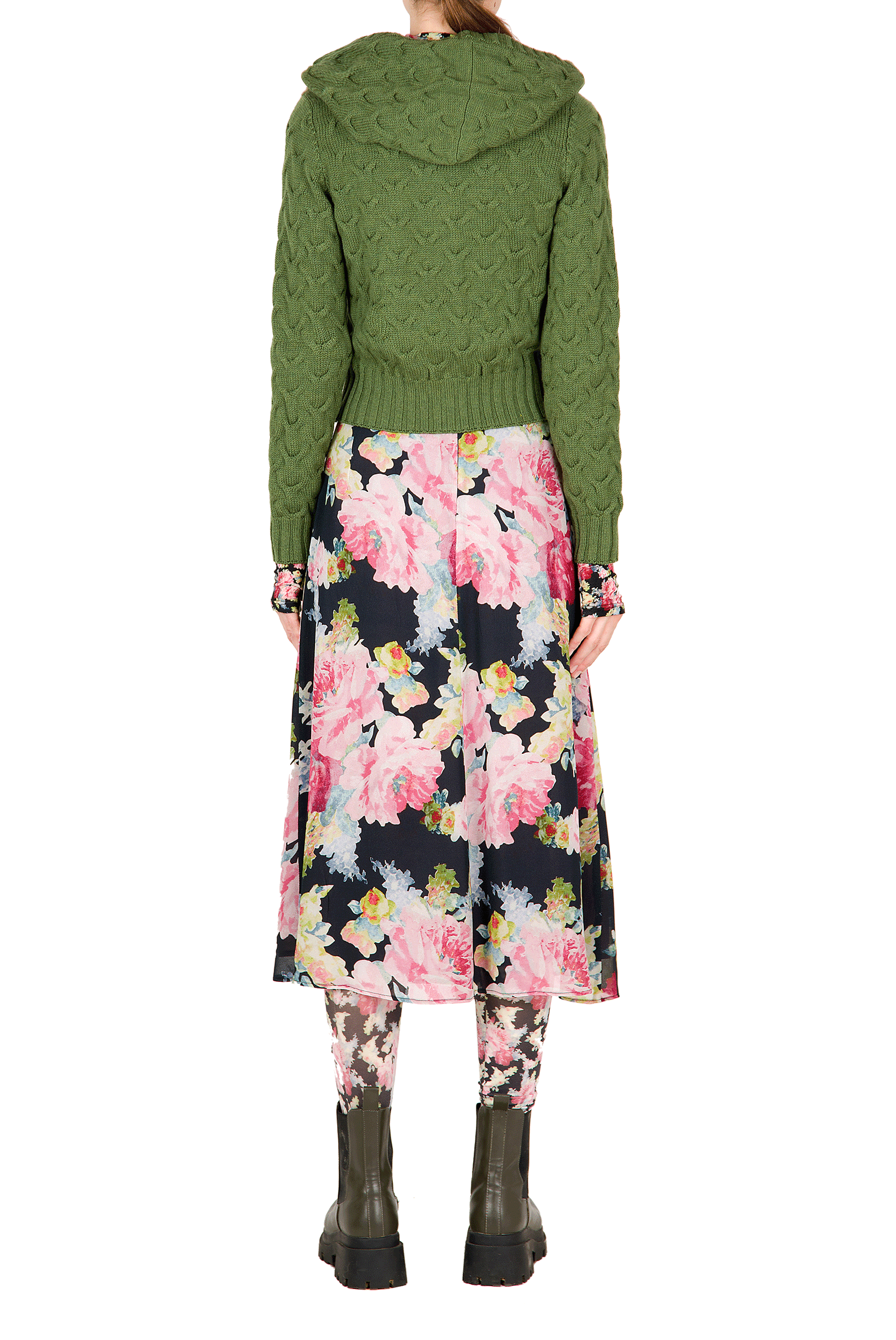 Cardigan in lana con trecce