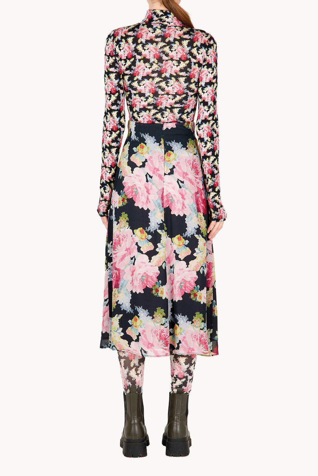 Floral crepe Skirt