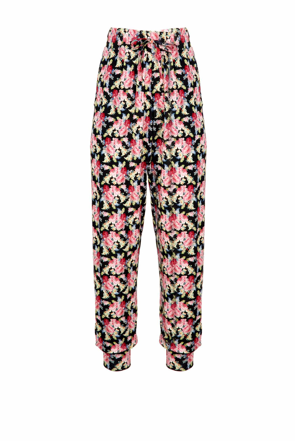 Leggings neri floreali