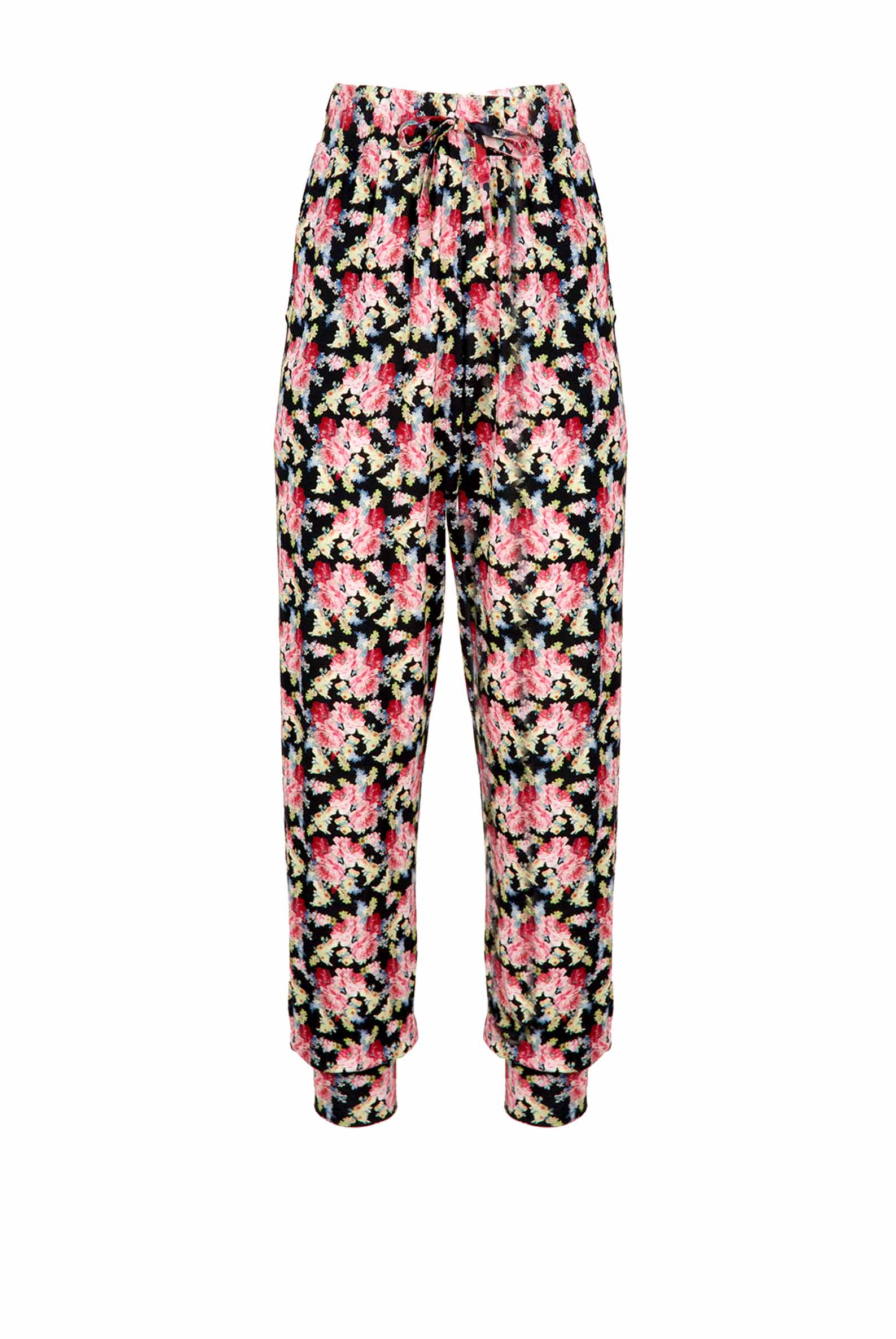 Leggings neri floreali