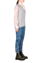 Gilet in lana intrecciata grigio