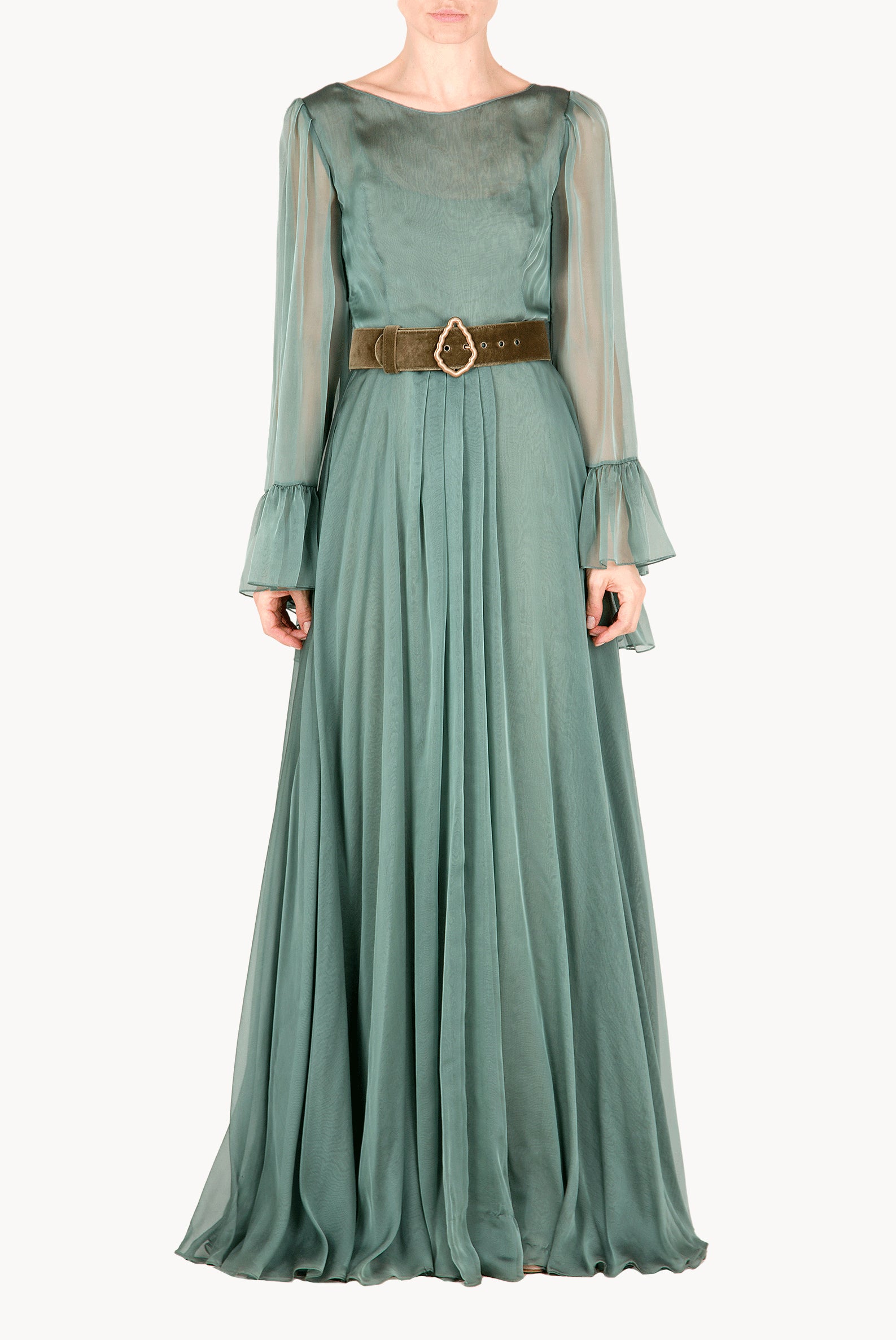 Abito lungo in chiffon