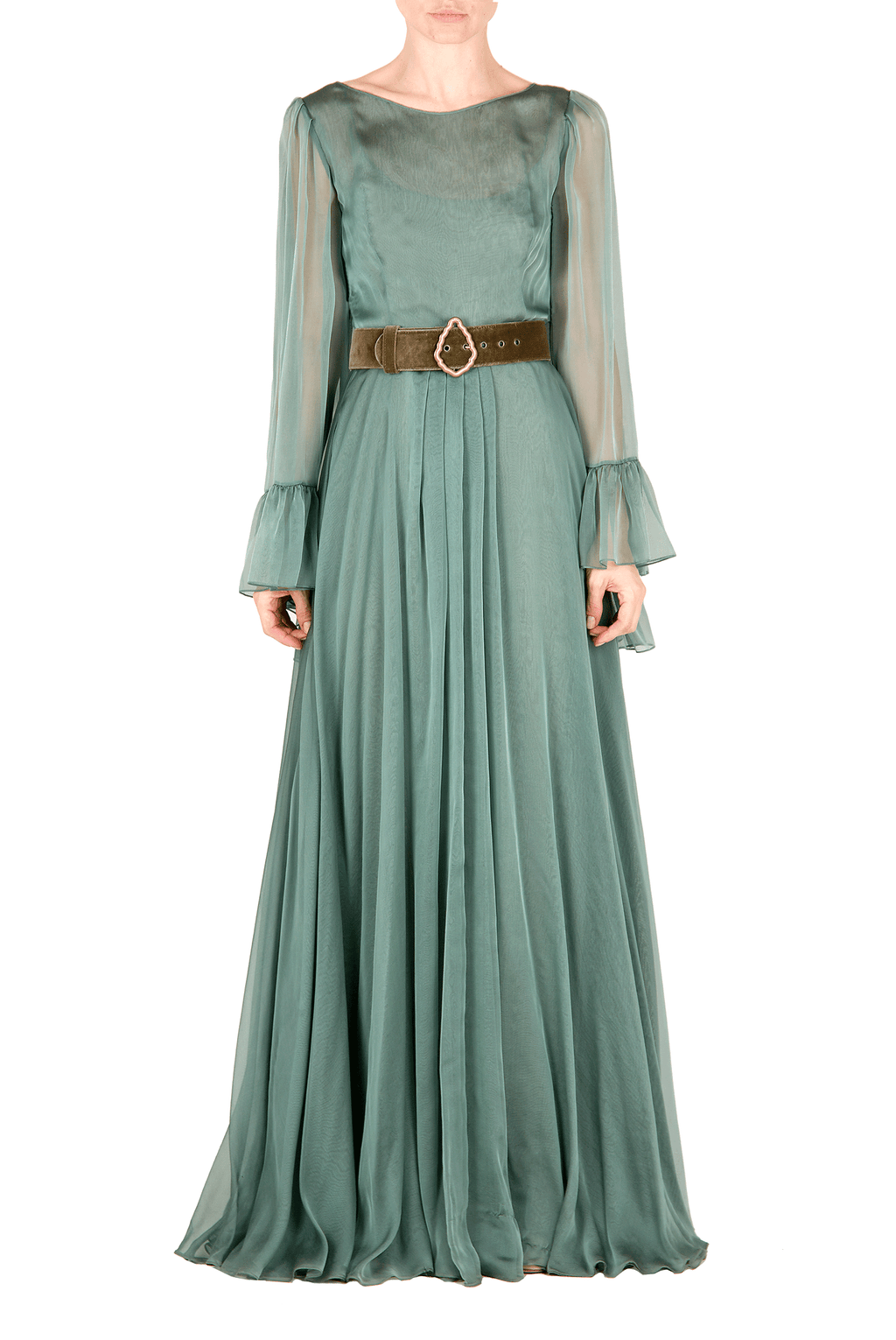 Abito lungo in chiffon