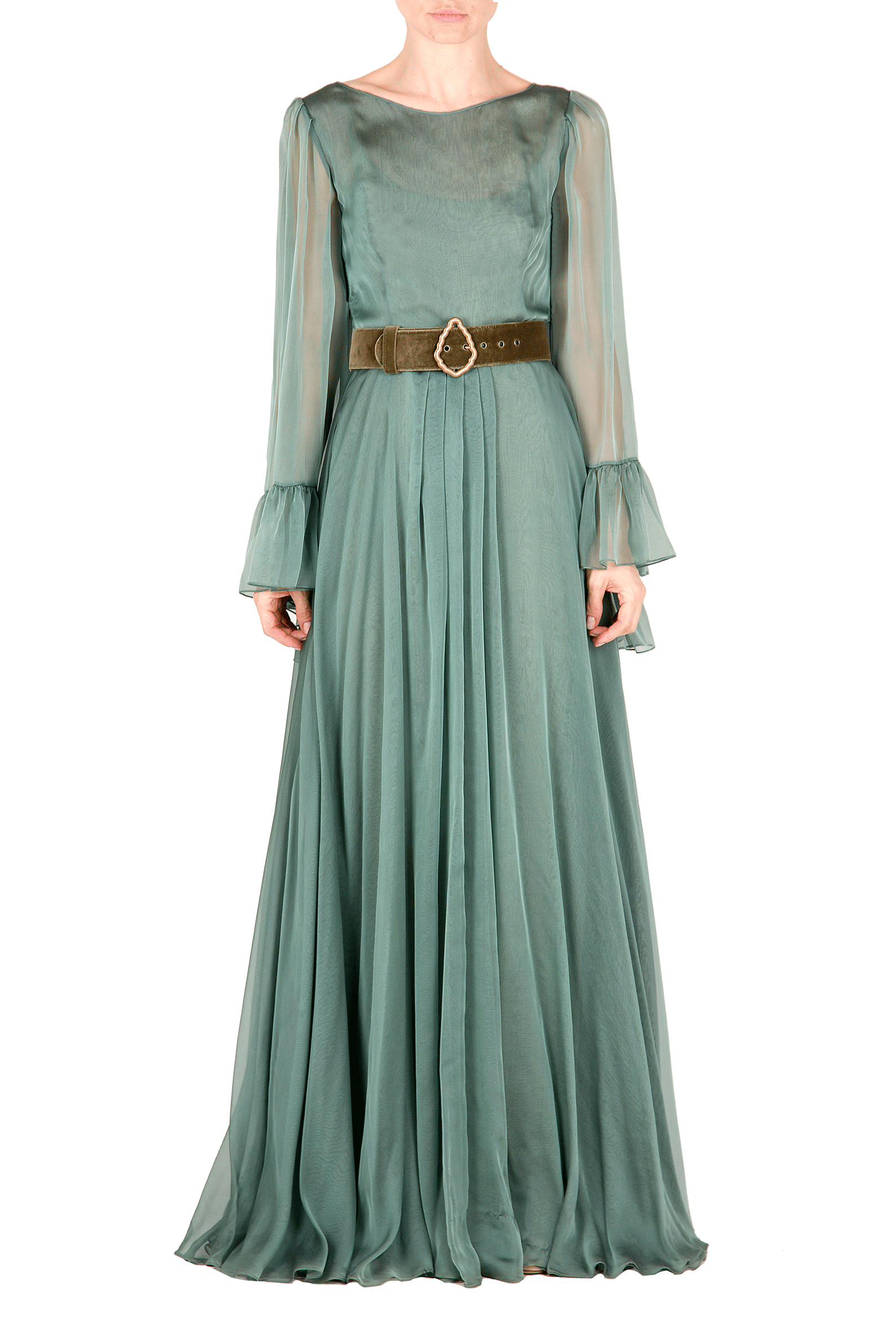 Abito lungo in chiffon