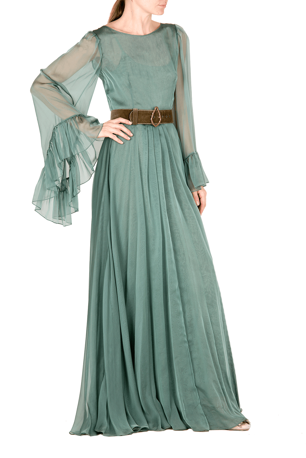 Abito lungo in chiffon