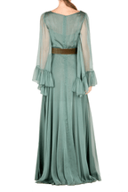 Abito lungo in chiffon