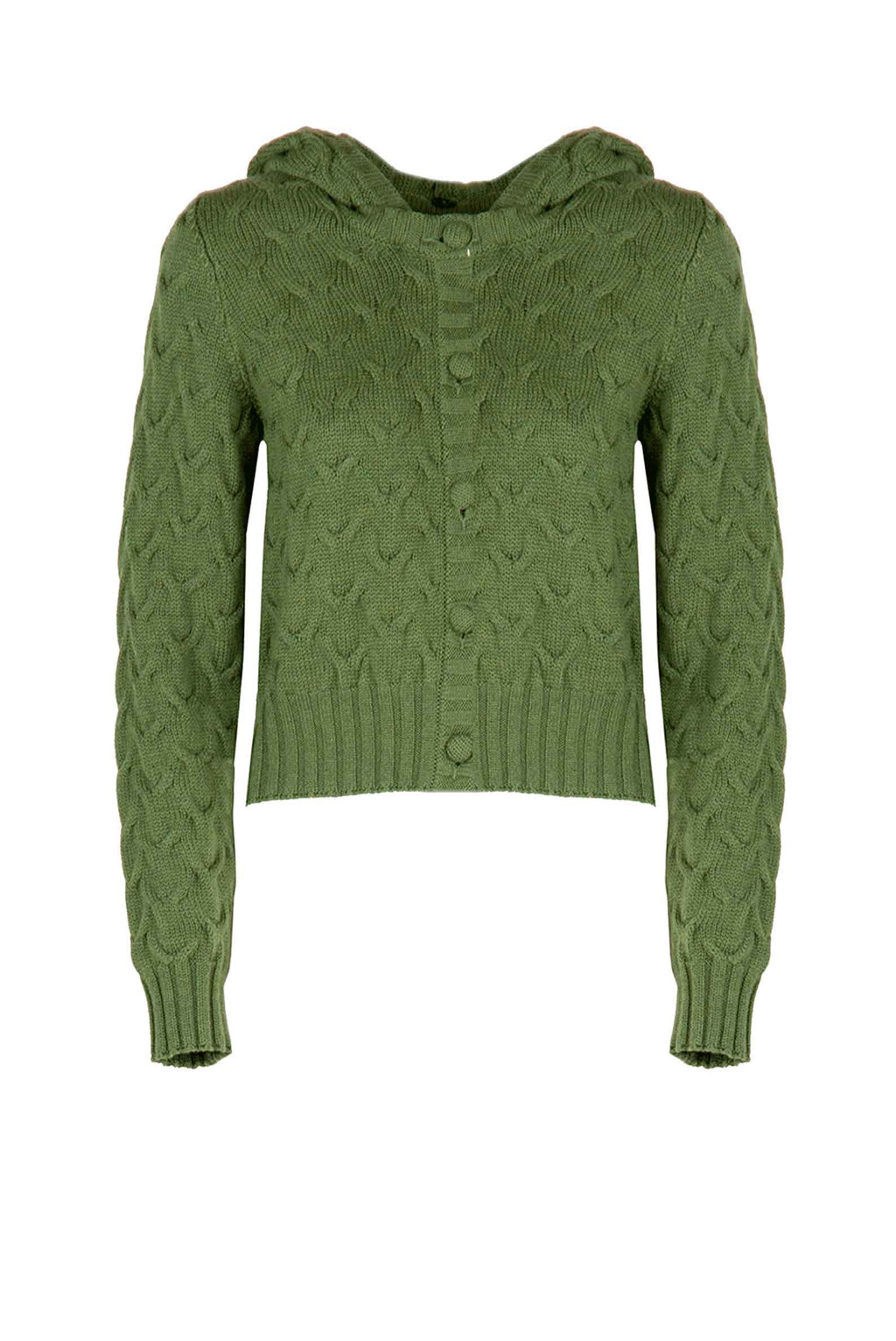 Cardigan in lana con trecce