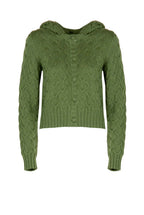 Cardigan in lana con trecce