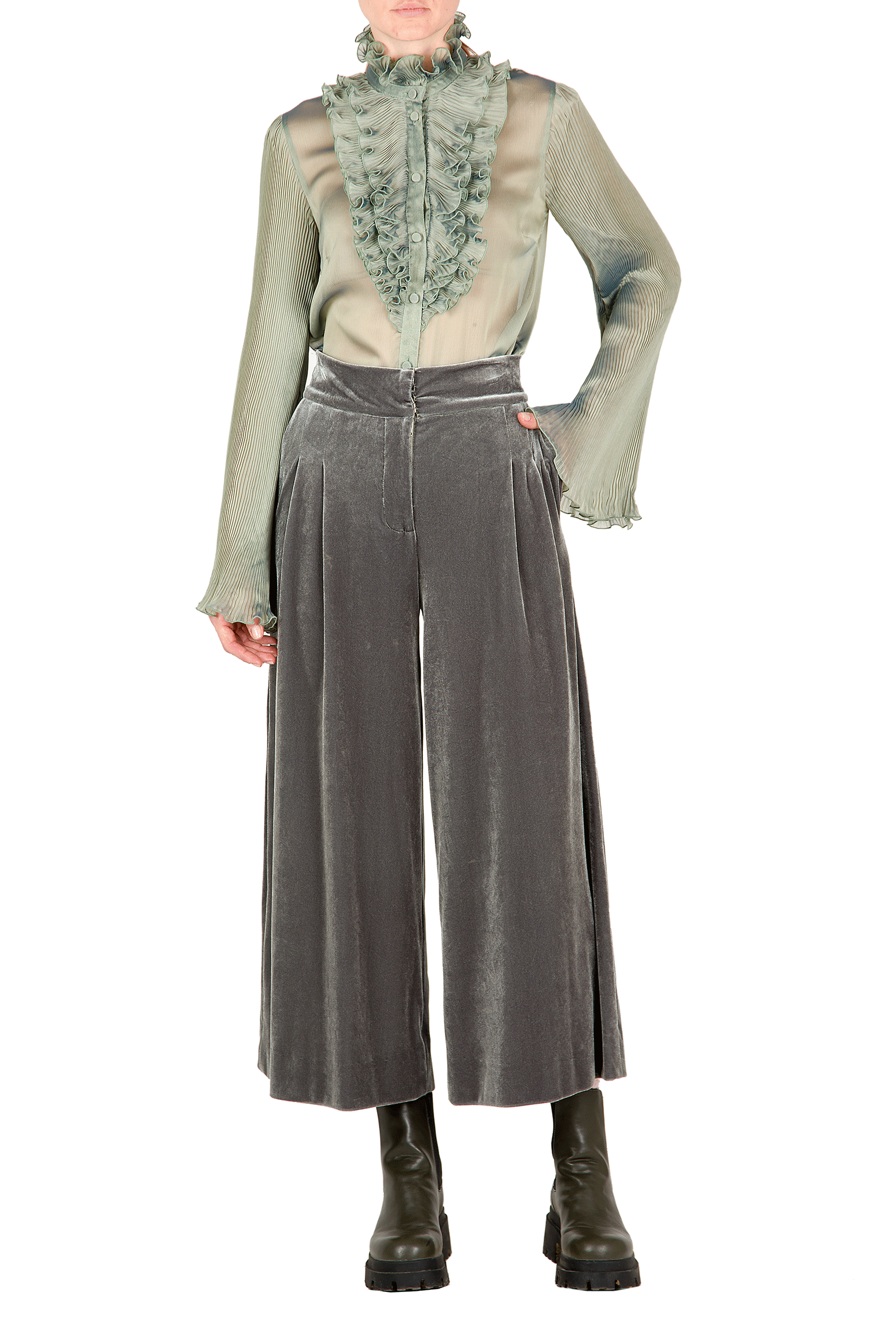 Blusa in chiffon iridescente