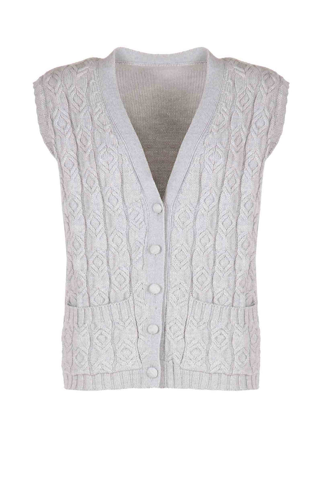 Gilet in lana intrecciata grigio