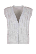 Gilet in lana intrecciata grigio