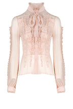 Blusa in chiffon con volant