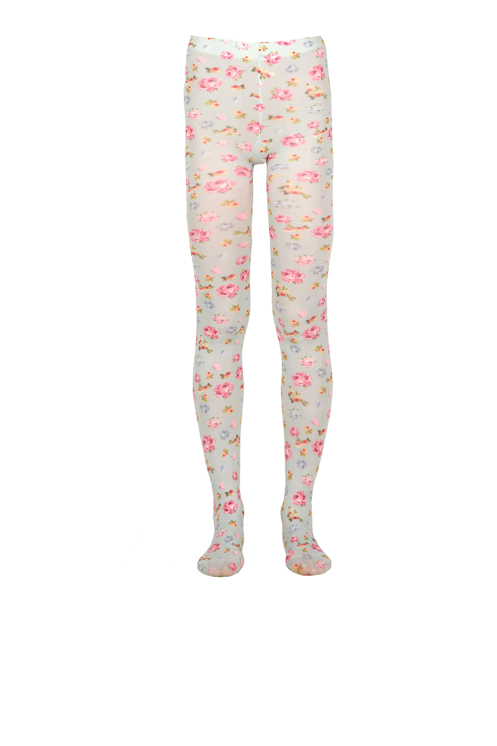 Collant in lycra con piccole rose grigie