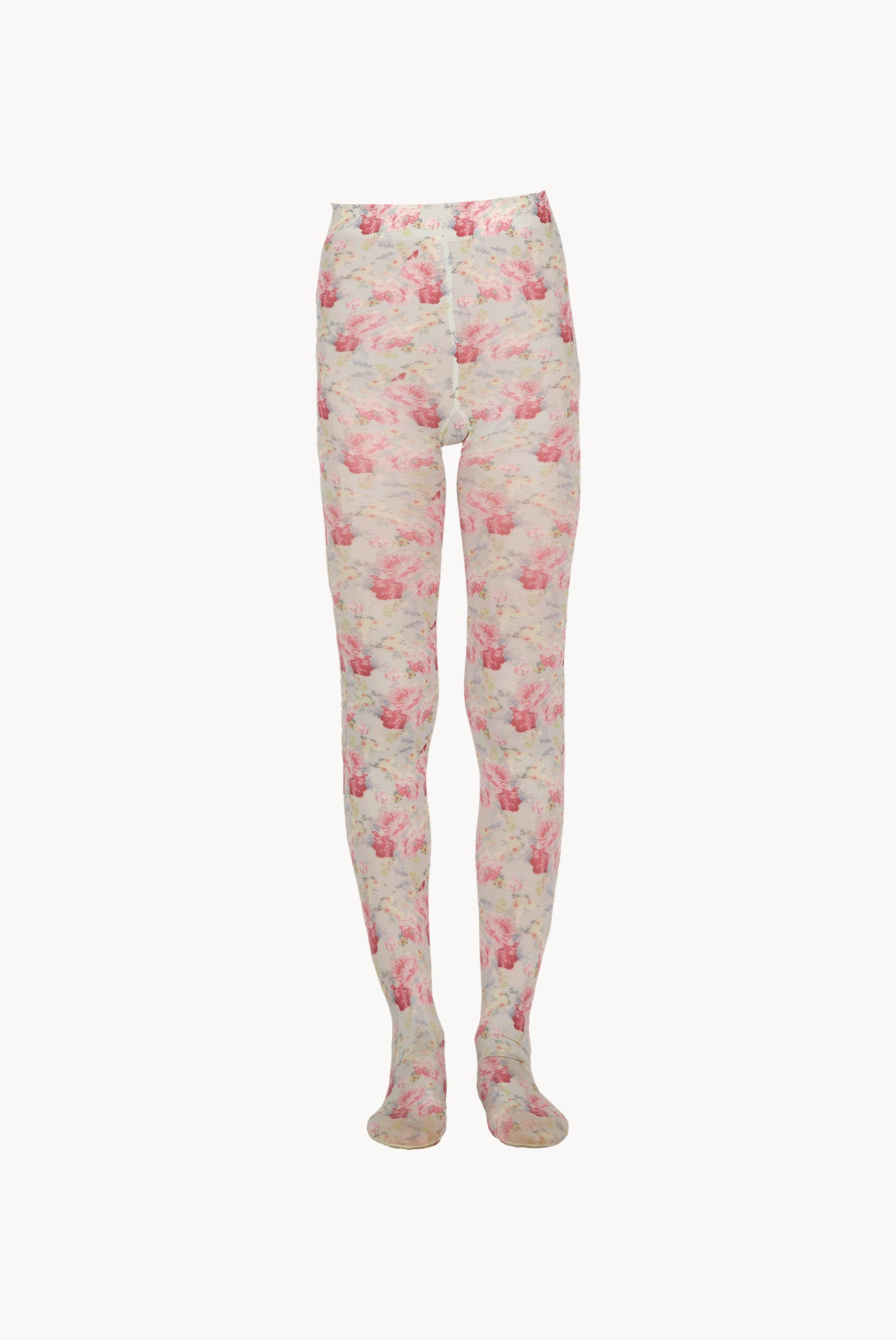 Collant in lycra con motivo floreale giardino grigio