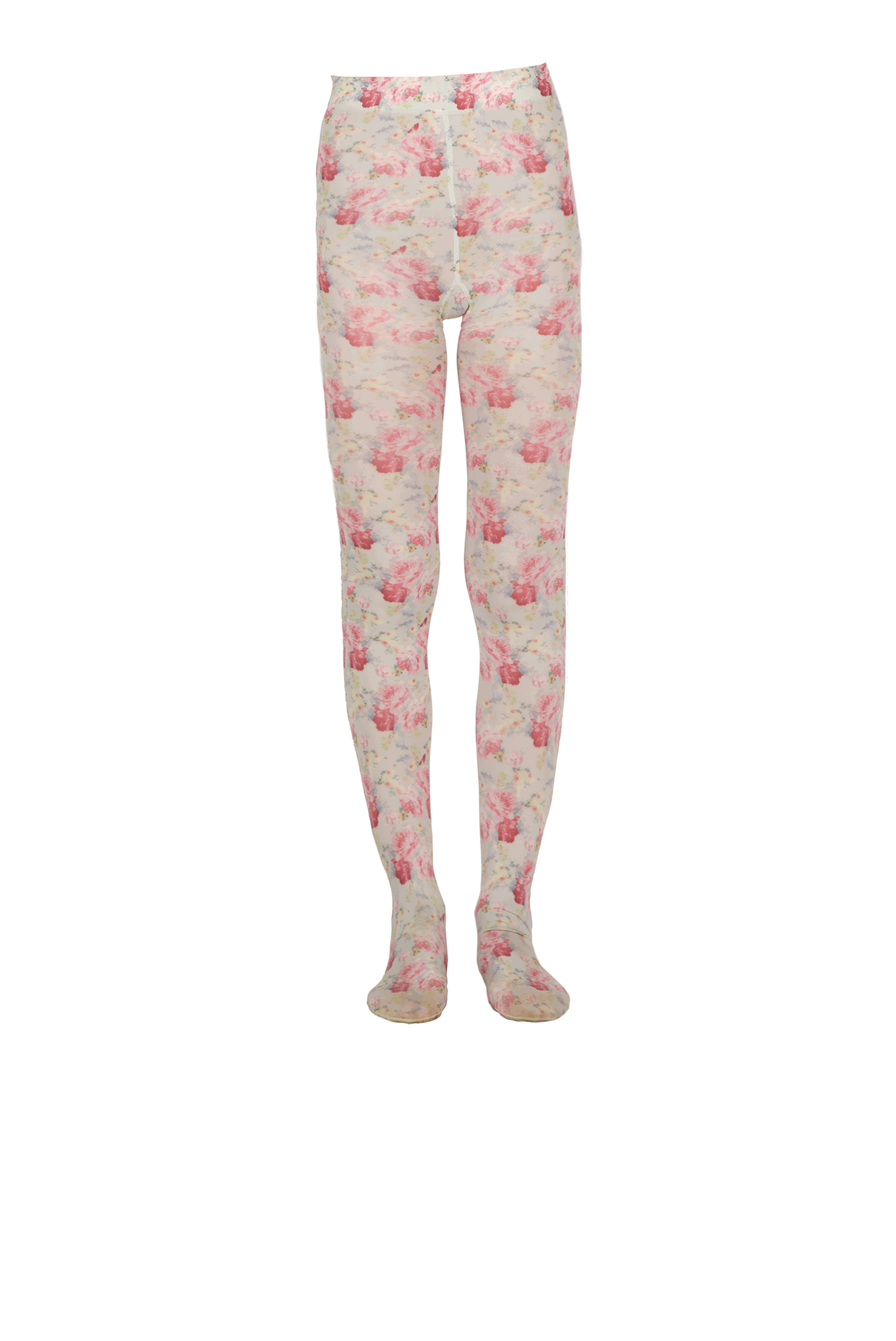 Collant in lycra con motivo floreale giardino grigio