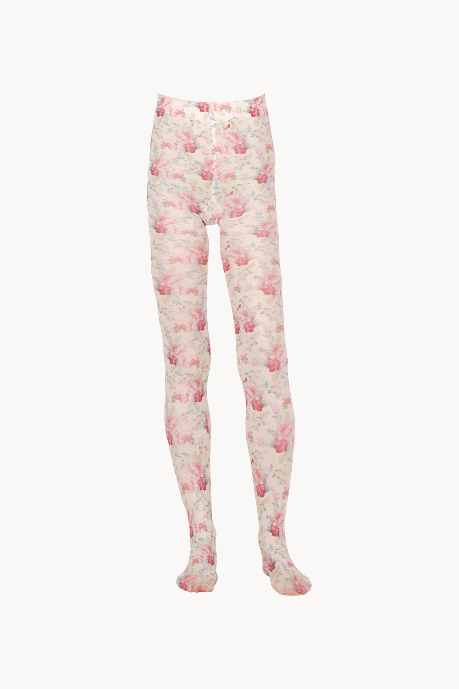 Collant in lycra con motivo floreale giardino crema