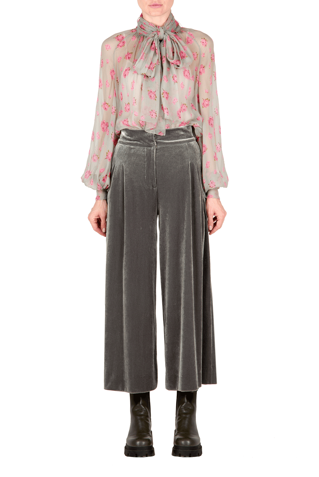 Camicia floreale con fiocco