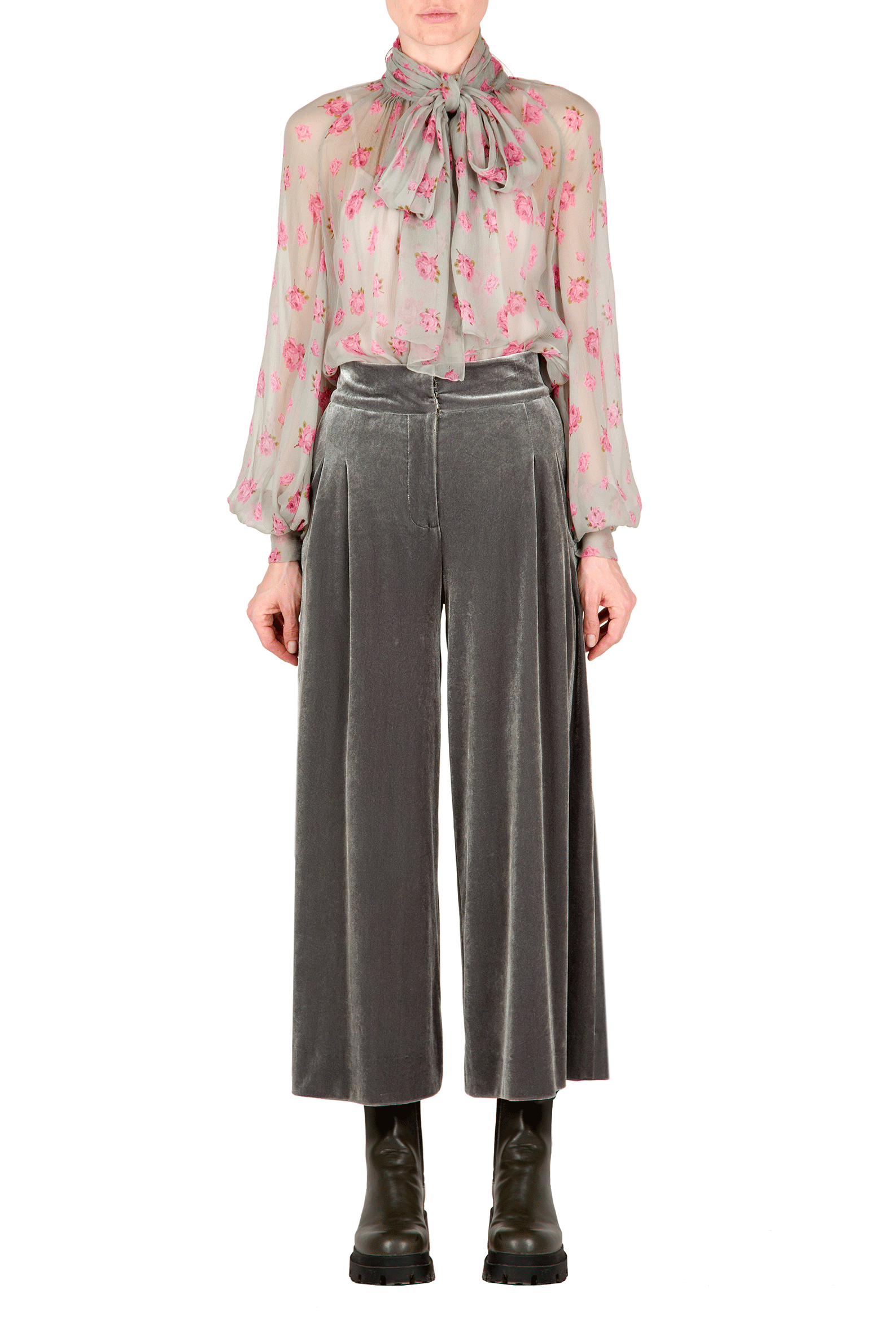 Camicia floreale con fiocco