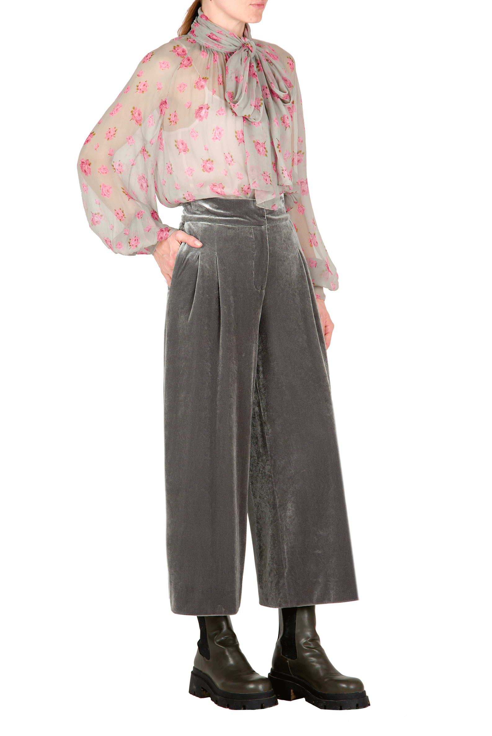 Camicia floreale con fiocco