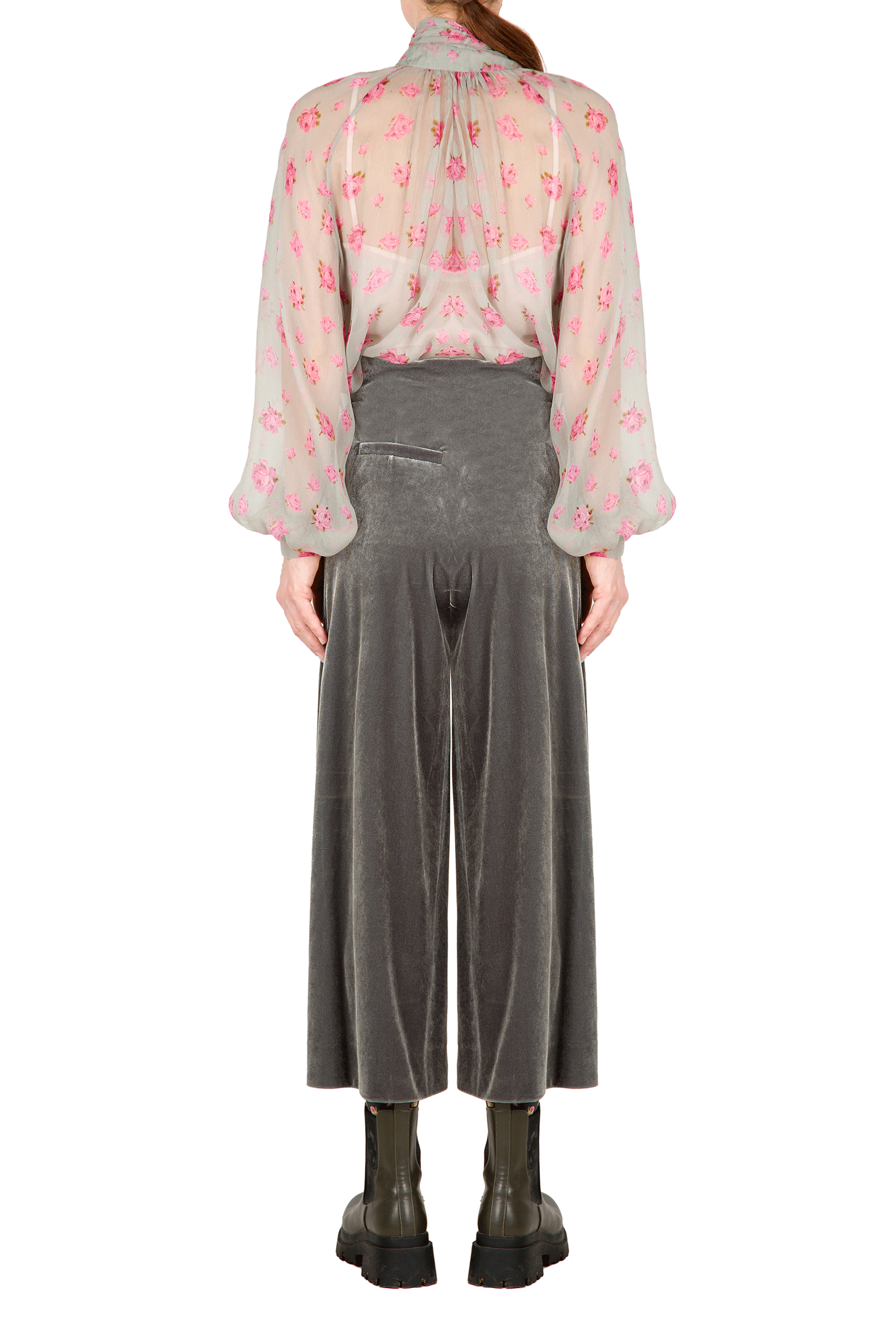Camicia floreale con fiocco
