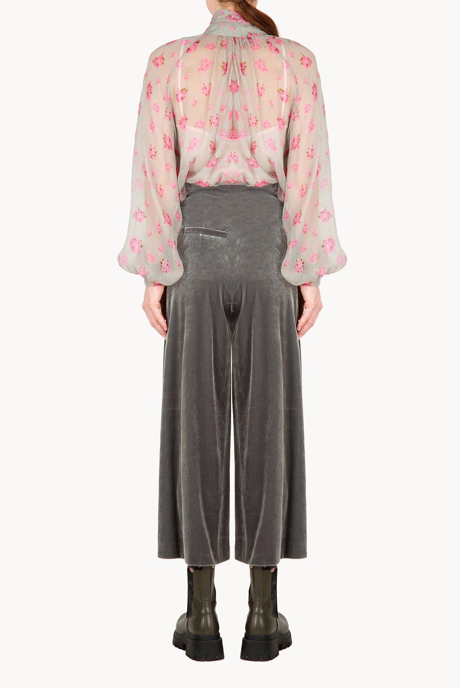 Floral Shirt with Bow