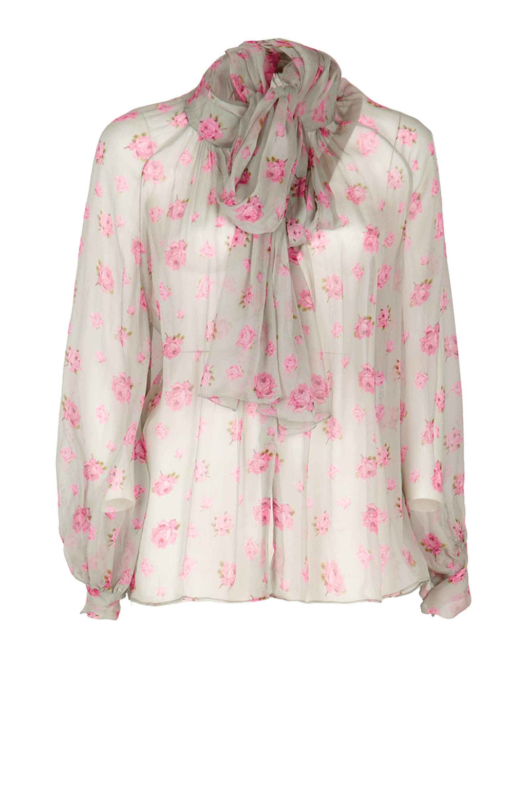 Camicia floreale con fiocco