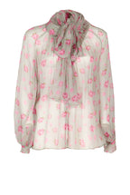 Camicia floreale con fiocco