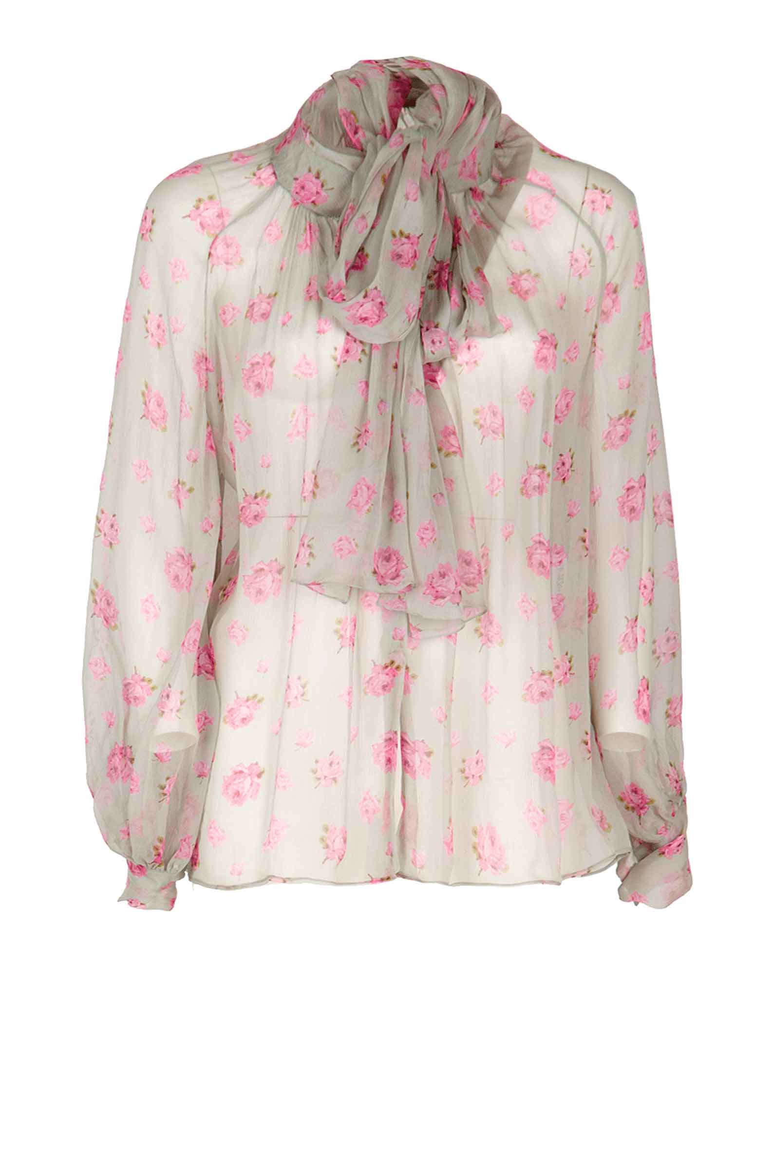 Camicia floreale con fiocco