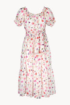 Abito midi di cotone stampato con fiori