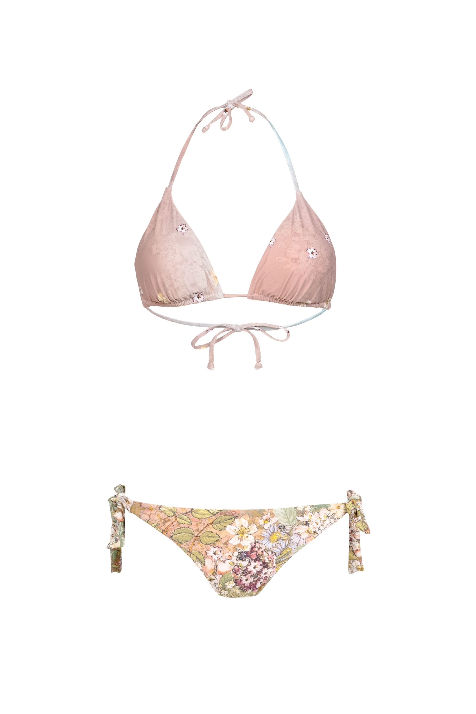 Bikini a triangolo e slip rosa